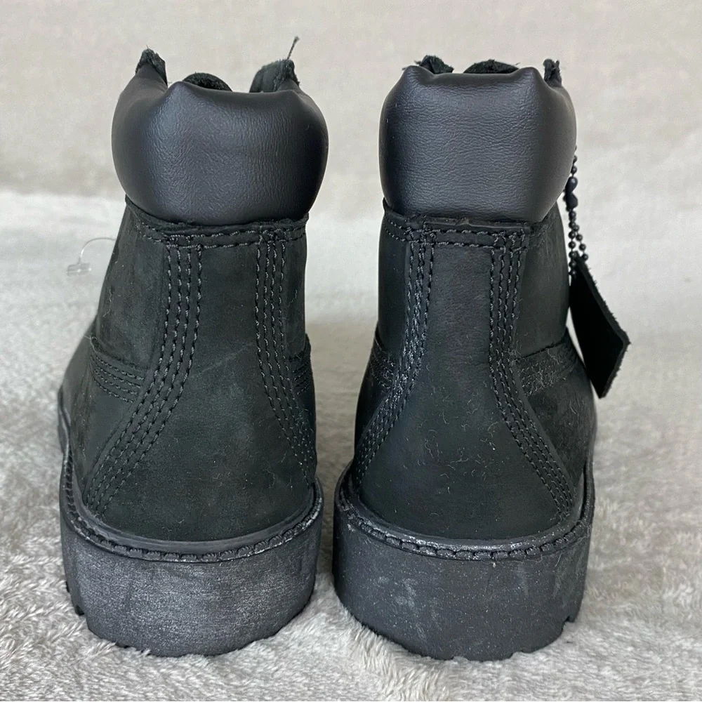 Timberland Premium 6 inch Kids Boys Boots Size 13‎ Black Nubuck Waterproof NEW